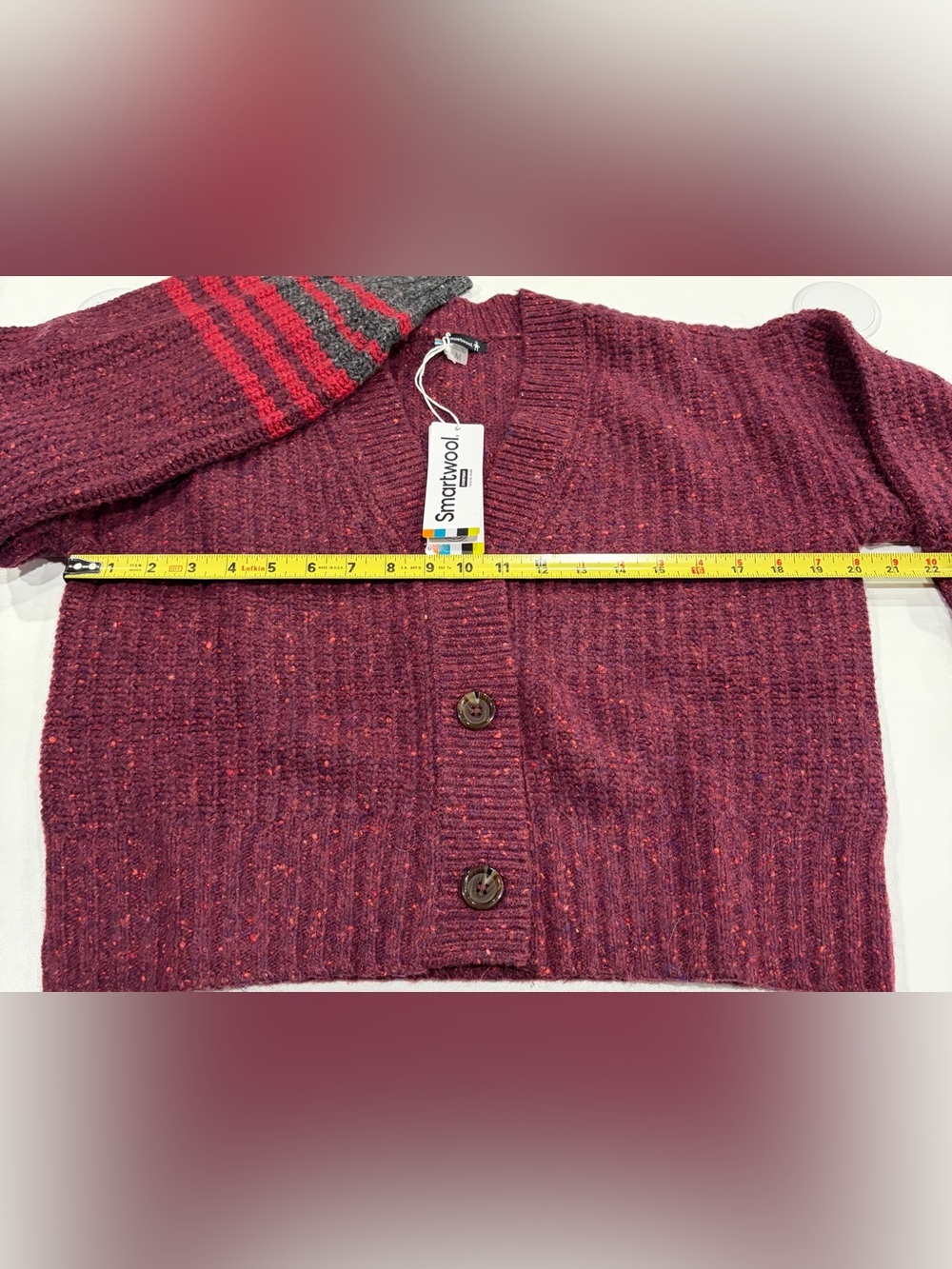 Smartwool Women's Medium Cozy Lodge Cropped Cardigan Sweater Eggplant NWT - Picture 6 of 10